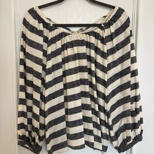 Striped Off-Shoulder Women's Top